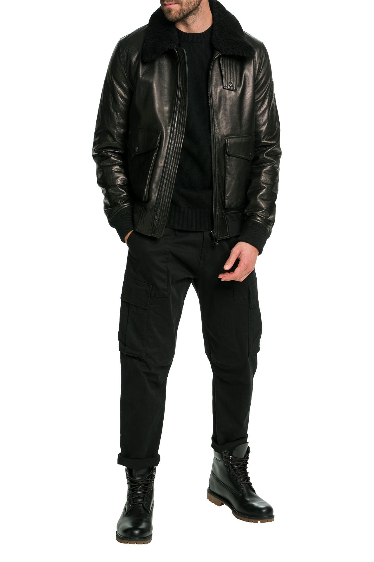 belstaff-jacke-herren-008gxs-1.jpg BELSTAFF Lederjacke 'Chart' schwarz » günstig online kaufen – Bild 1