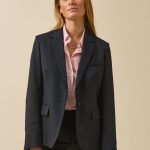 Einfarbiger Damen Blazer aus Wolltuch