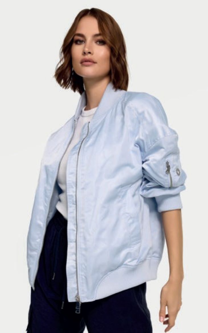 blouson-damen-329din-1.jpg Tall Damen Shiny Blouson Jacke Extra Lange Ärmel – Bild 1