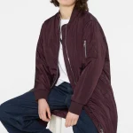 Lange Jacke im Blouson Stil deep plum