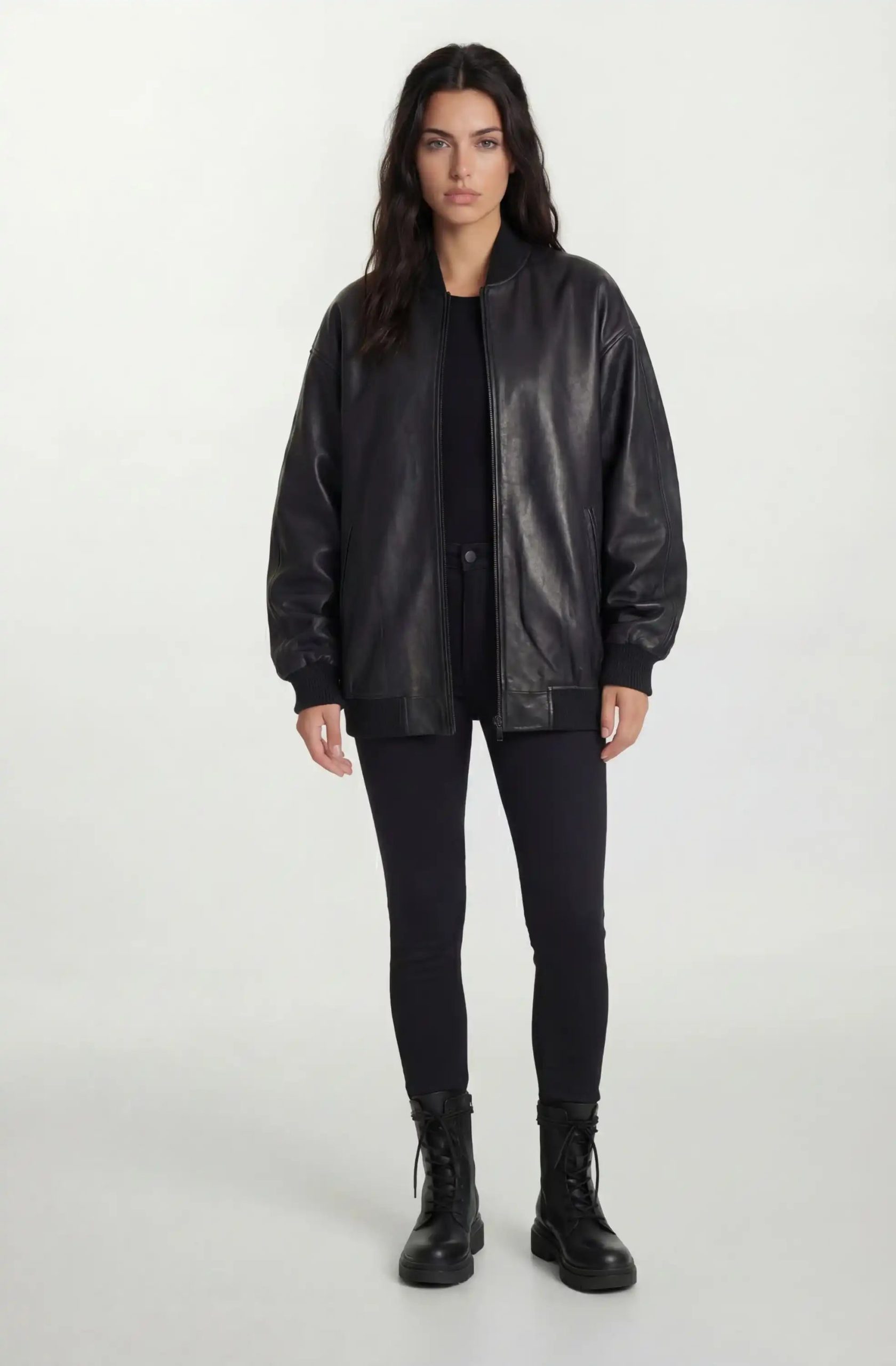 bomberjacke-damen-044tvi-1.jpg Oversize Bomber Lederjacke Damen „Selina" – TRUEPRODIGY – Bild 1