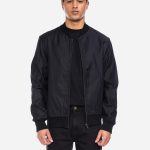 ATO Herren Bomberjacke in Schwarz aus Bio Baumwolle, GOTS
