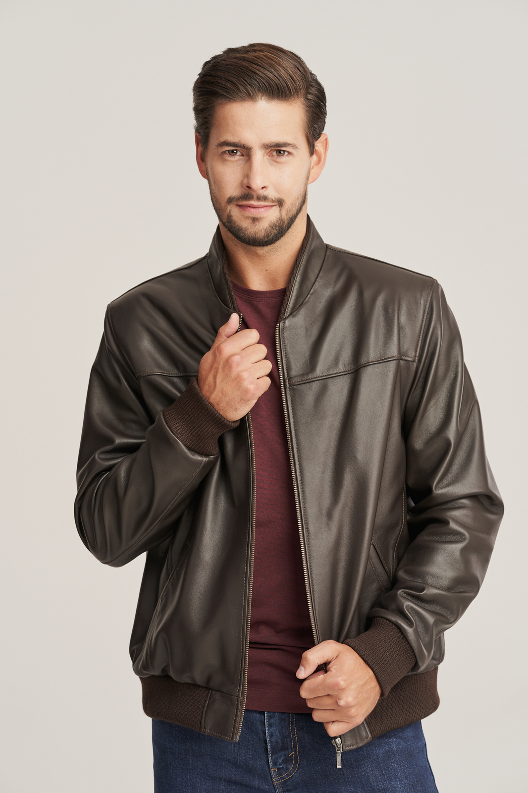 bomberjacke-herren-608irs-1.jpg Bomberjacke aus leder herren braun | Herren Lederjacken | Konopka – Bild 1