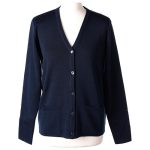 Damen Cardigan, blau, mit Taschen und V Ausschnitt, 50% Acryl 50% Merinowolle, In Primis | Online Verkauf bei HOLYART.de