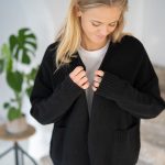 Gemütlicher Oversize Cardigan in schwarz 🌱 100% Merinowolle!