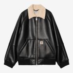 Carhartt WIP Shepton Jacket Black/Natural | Kunstleder & Plüsch STAB