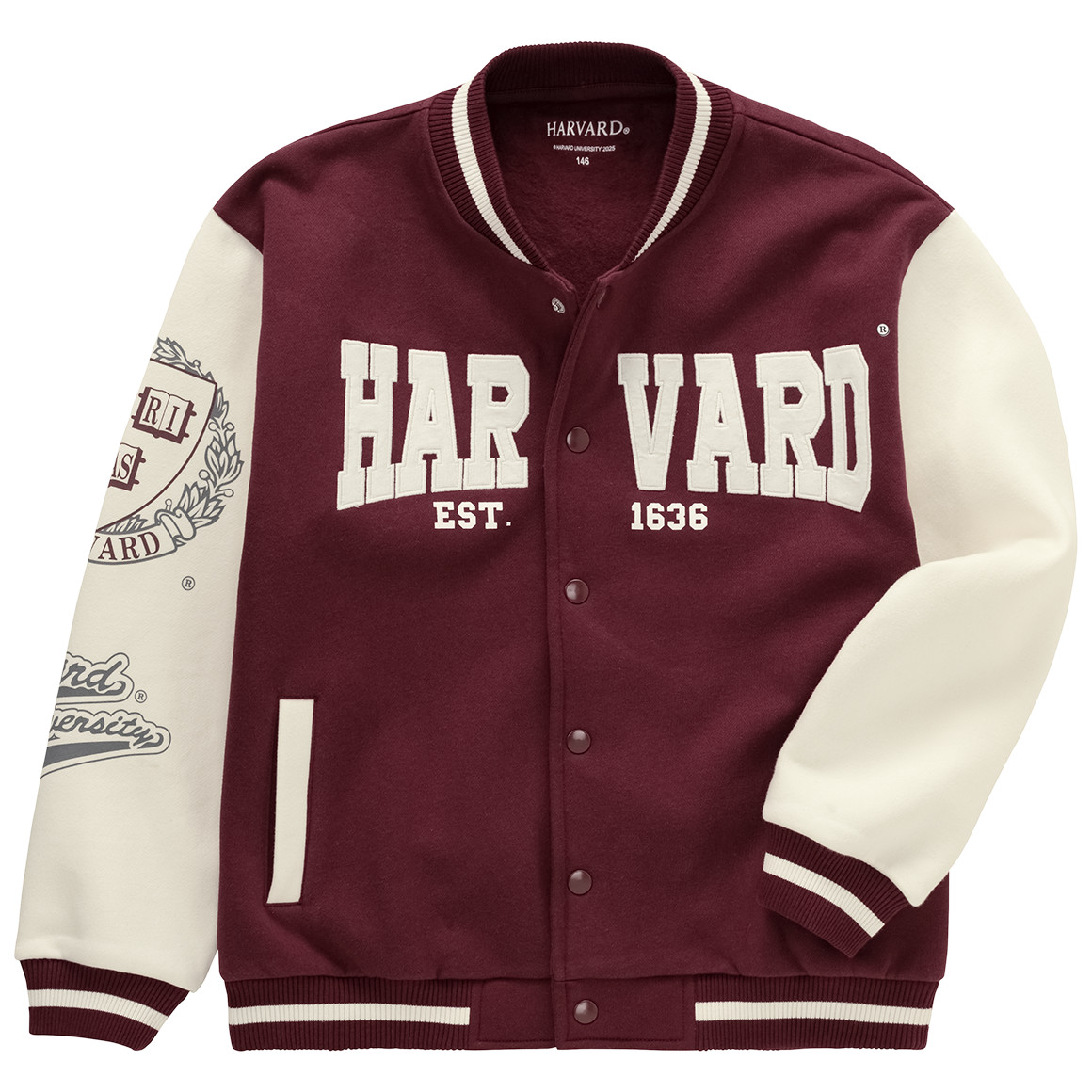 college-jacke-048yhe-1.jpg Harvard College Jacke im College Style in dunkelrot | Ernsting's family – Bild 1