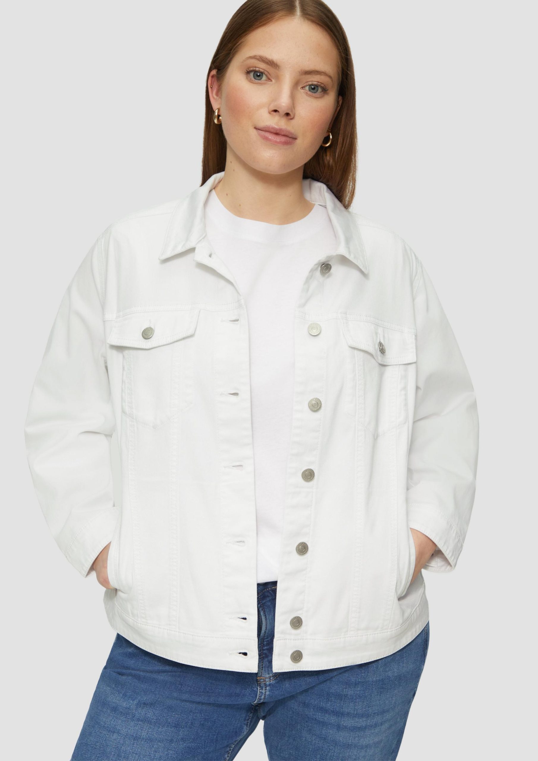 damen-jeansjacke-363ido-1.jpg Jeansjacke im Slim Fit Weiß | s.Oliver – Bild 1