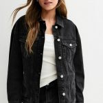 New Look OVERSIZED Jeansjacke black/schwarz Zalando