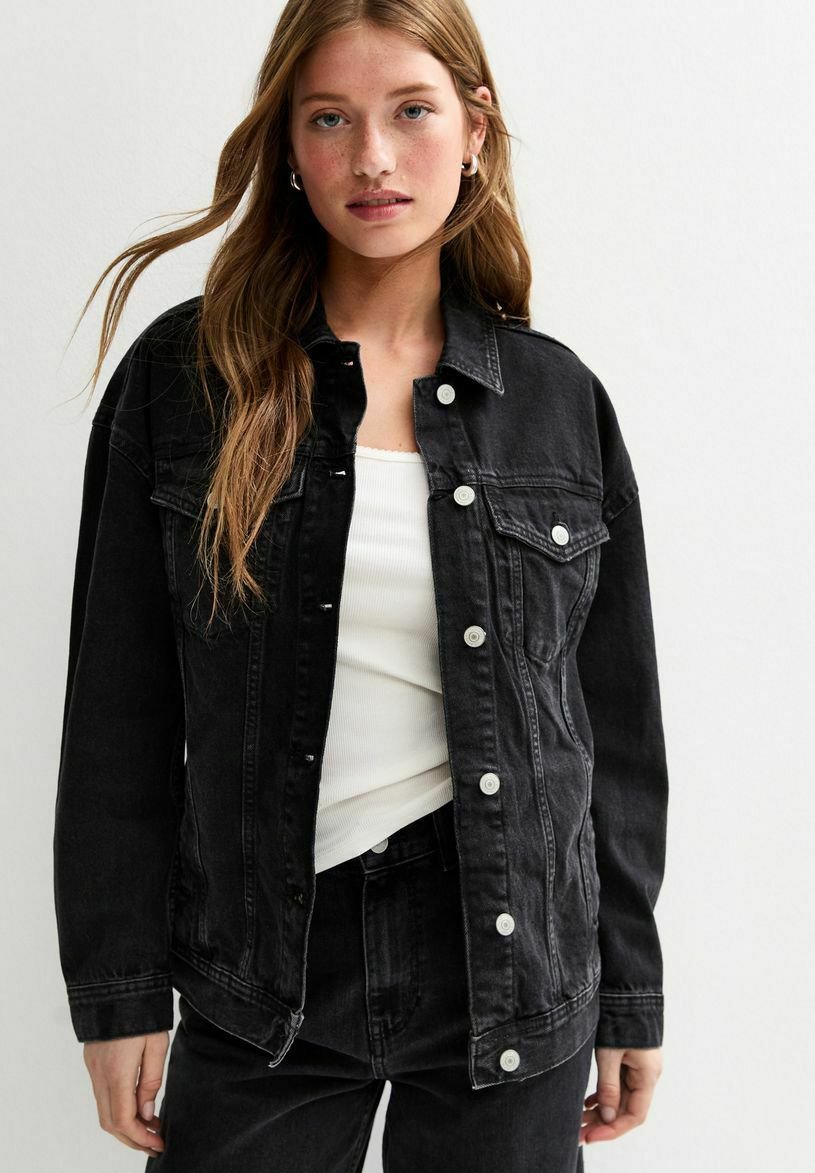 damen-jeansjacke-712pai-1.jpg New Look OVERSIZED Jeansjacke black/schwarz Zalando – Bild 1