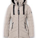 District Winterjacke Workout mit Kapuze (Mantel, wasserabweisend) beige Damen