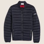 Gesteppte Daunenjacke mit Kapuze und hohem Kragen