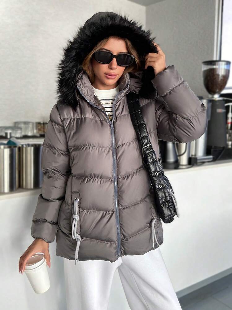 felljacke-damen-044pcv-1.jpg Jacken Damen Wintermantel Mit Echtfell Echtfell Jacke Damen Winterjacken Mit Pelz Kapuze Günstig Damen Wintermantel Warm – Bild 1