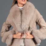Schaffell jacke damen pelzjacken fuchs beige Clara