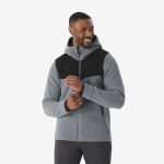 Fleecejacke Herren warm Winterwandern NH500 grau