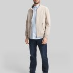 Harrington Jacke aus wasserabweisendem Material in braun von Tom Tailor