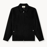 Twill Harrington Jacket in Schwarz | Herren Harrington Jacke | Leichte Fütterung | Relaxed Fit | FORÀGE