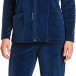 Morgenstern Hausanzug Damen Set Jogginganzug Freizeitanzug Nicki Stoff 2 teilig langarm Jacke lange Hose Blau Grße S 36 : Amazon.de: Fashion
