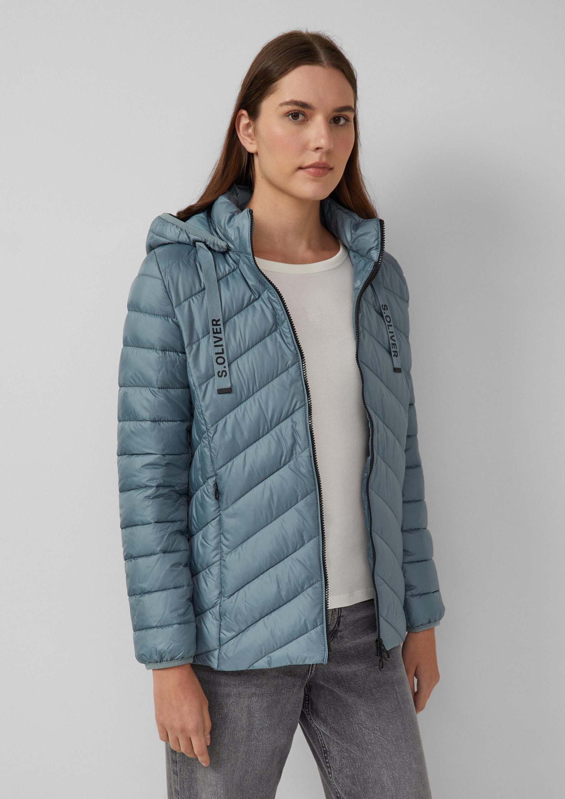 herbstjacke-damen-074acp-1.jpg Steppjacke mit abnehmbarer Kapuze Helles petrol | s.Oliver – Bild 1