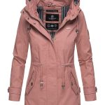 MARIKOO Damen Jacke Frühling Übergangsjacke leicht Parka Mantel Kapuze B690