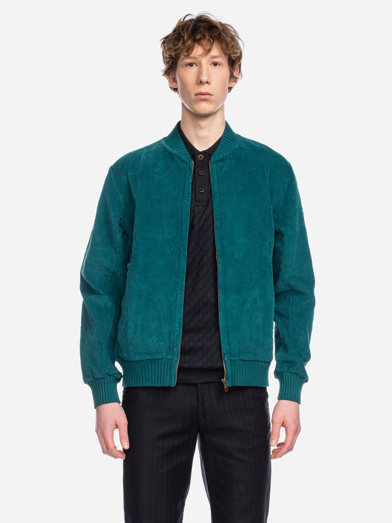 herren-jacke-625ydt-1.jpg Pelle Cordblouson – Herrenjacke aus Bio Breitcord in Petrol – Bild 1