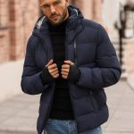 Herren Winterjacke Dunkelblau OZONEE JS/5M756/215Z