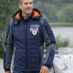 STATE of ART Steppjacke Herren Steppjacke Übergangsjacke Racing Berlin Sport blau mit abnehmbarer Kapuze