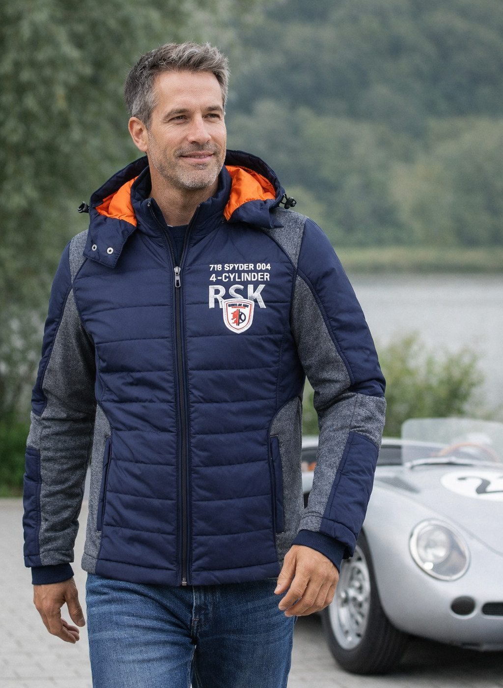 herren-uebergangsjacke-170hgs.jpg STATE of ART Steppjacke Herren Steppjacke Übergangsjacke Racing Berlin Sport blau mit abnehmbarer Kapuze – Bild 1