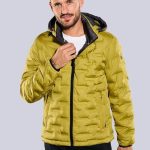 Herren Steppjacke mit abnehmbarer Kapuze in Gelb kaufen 35198 | emilioadani.com