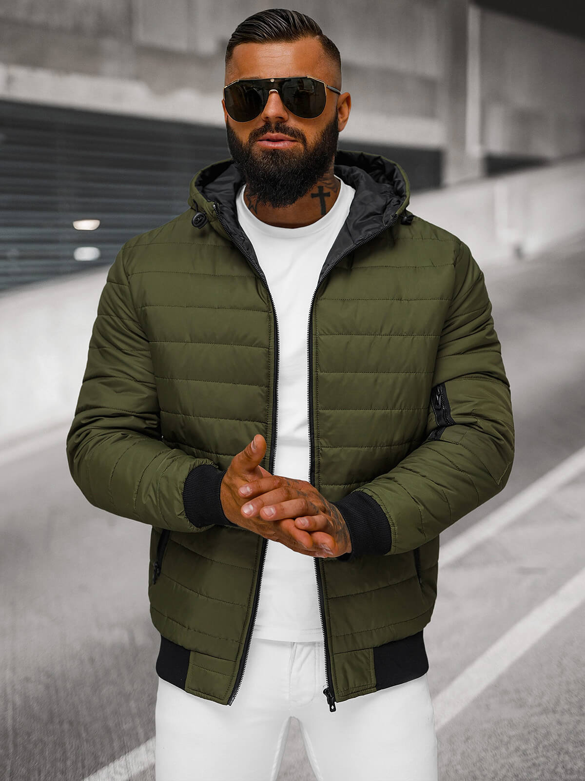 jacke-346dgv-1.jpg Herren Jacke Grün OZONEE JS/MY13Z – Bild 1