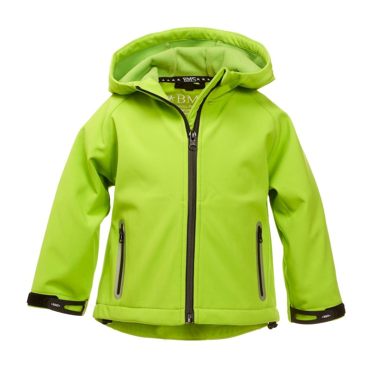 jacke-353sgw-1.jpg SoftShell Jacke mit Kapuze für Kinder in limette – Bild 1