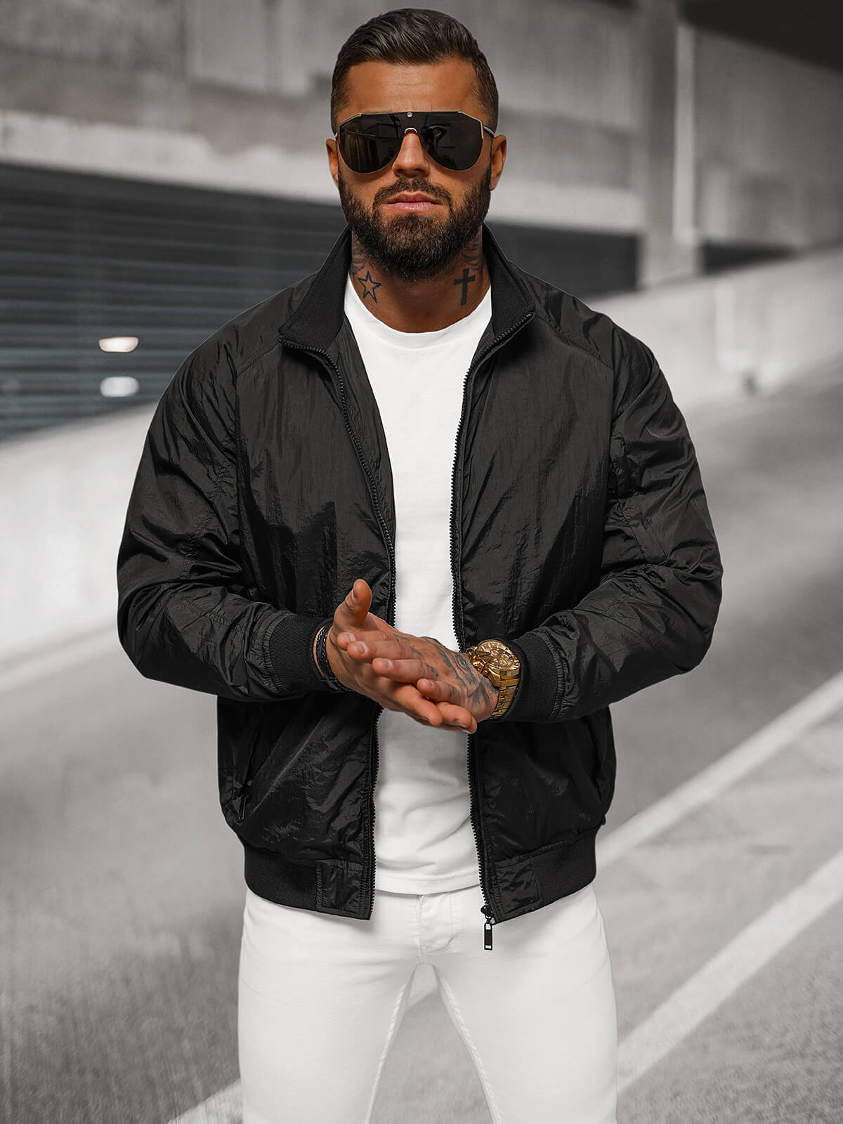 jacke-herren-155mfd-1.jpg Herren Jacke Schwarz OZONEE JS/5M3212/392 – Bild 1