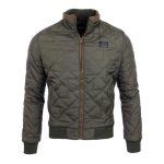 Herren Jacke Übergangsjacke Quilted Windbreaker mit Ärmel Patches
