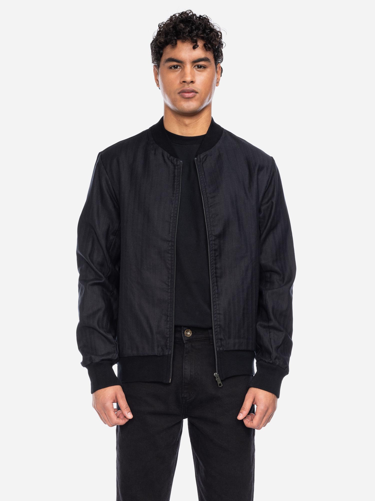 jacke-herren-948cux-1.jpg ATO Herren Bomberjacke in Schwarz aus Bio Baumwolle, GOTS – Bild 1