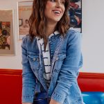 Stretchige Jeansjacke m. Stehkragen