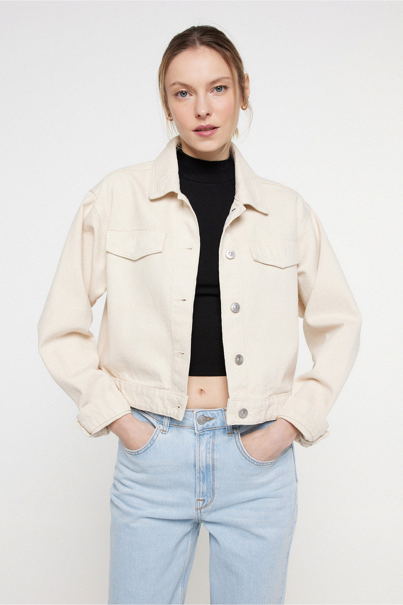 jeansjacke-damen-502tyo-1.jpg Jeansjacke Damen aus Baumwolle. | Damenjacken | SPF – Bild 1