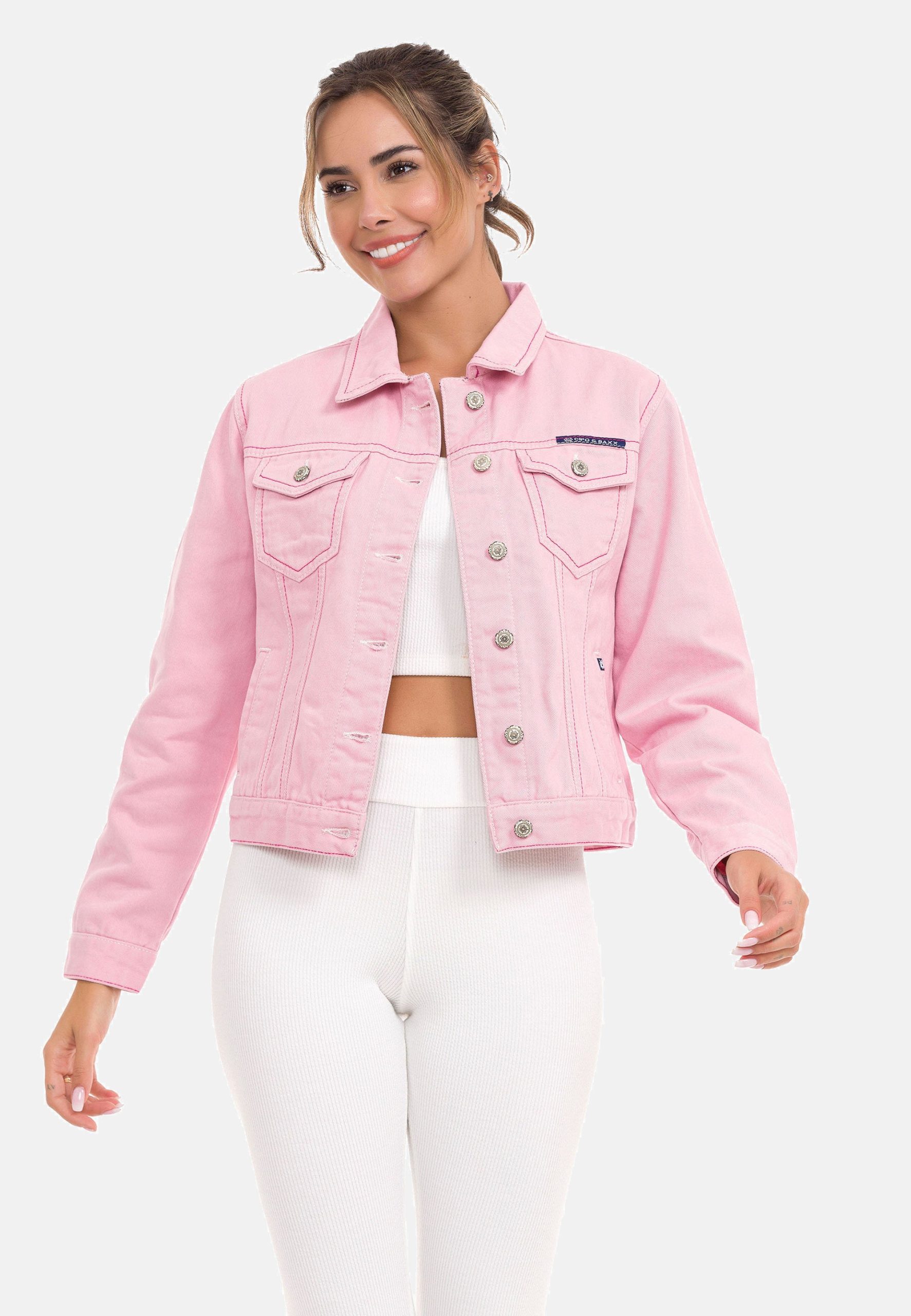 jeansjacke-damen-983cxa-1.jpg Cipo & Baxx Jeansjacke pink Zalando – Bild 1