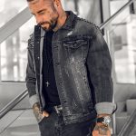 Jeansjacke Übergangsjacke Sweatjacke Jacke Motiv Men Casual Herren BOLF Classic | eBay.de