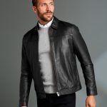 Kaufen Sie Schwarz Signature Lederjacke mit Kragen bei Next Deutschland