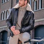 Herren engbers Lederjacke mit heraustrennbarem Kragen in Dunkelbraun kaufen 39273 | engbers.com