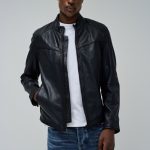 LEDERJACKE Blau / L