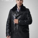 leder schmidt.de lange Herren Lederjacke mit Lammfellkragen