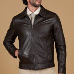 Lederjacke herren braun lederjacke hemdkragen Marlon Cam | D'Arienzo