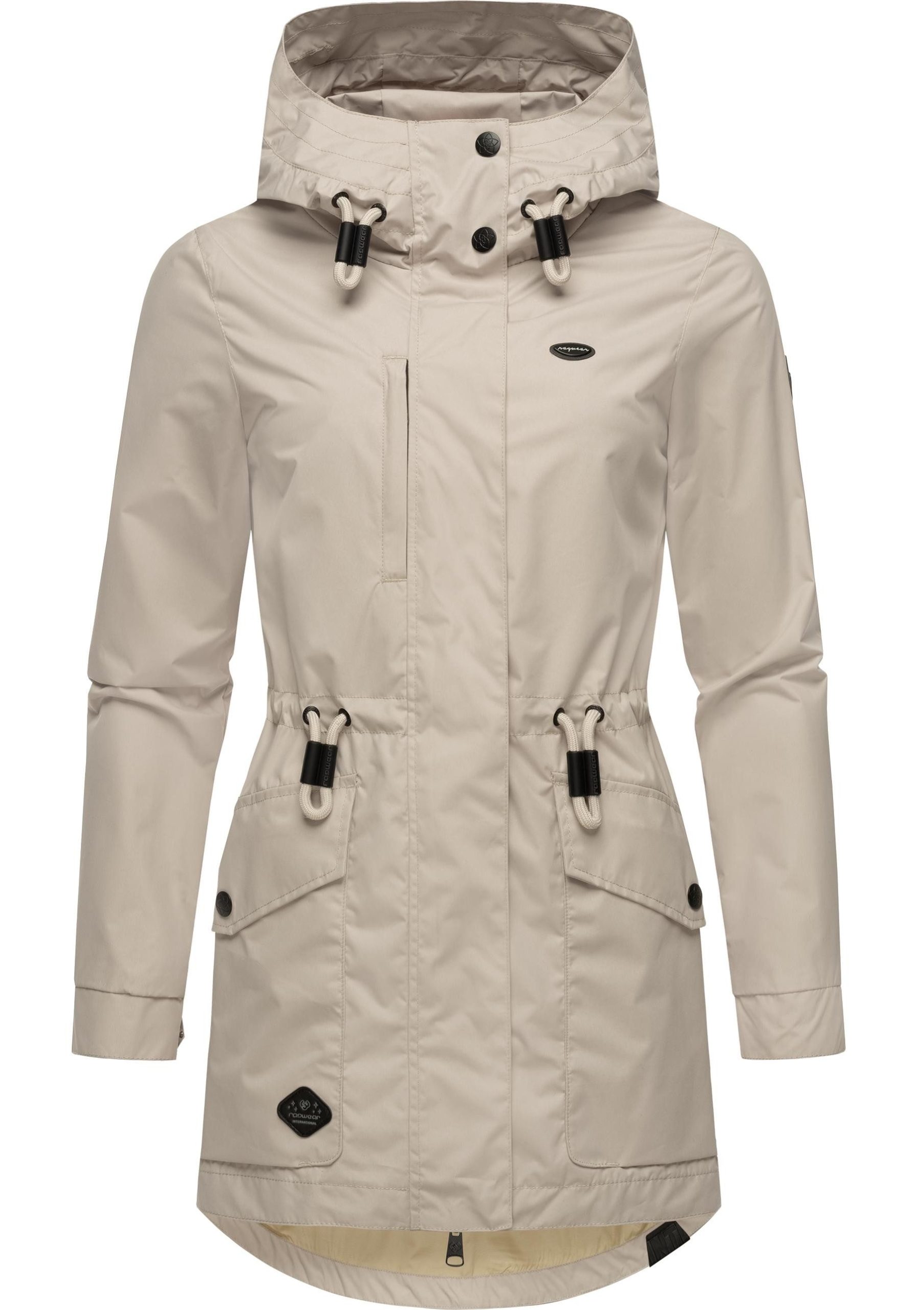 parka-damen-124kua-1.jpg Ragwear Parka Alysa stylische Damen Übergangsjacke mit Taillenzugband, Leicht taillierter Schnitt und Taillenzugband – Bild 1