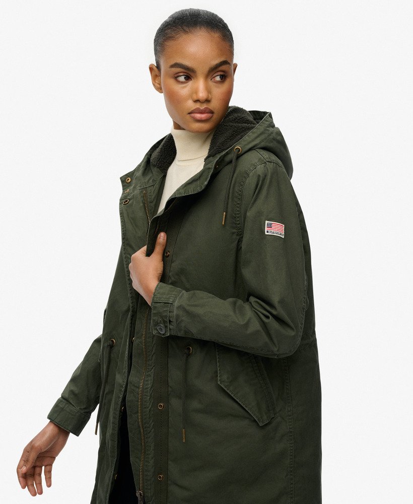 parka-damen-800zhc-1.jpg Military Borg Fishtail Parka army kaki für Damen | Superdry DE – Bild 1
