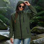 Damen Regenjacke Wasserdicht Atmungsaktiv Regenmantel Leichte Übergangsjacke Softshelljacke Regenjacken für Frauen Lang Windbreaker Fahrrad Jacke mit Kapuze Parka Outdoorjacke Fahrradjacke Wanderjacke : Amazon.de: Fashion