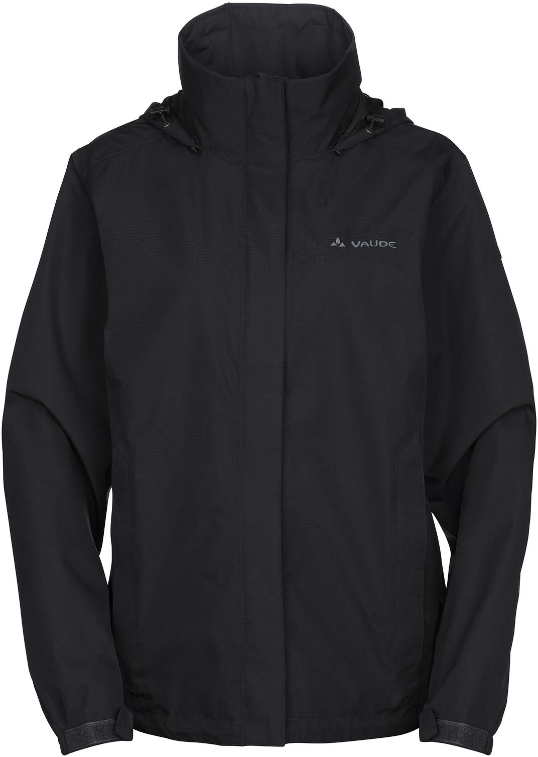 regenjacke-damen-348wfr-1.jpg Schwarze Damen Regenjacke von VAUDE | ECO Finish | grundstoff.net – Bild 1