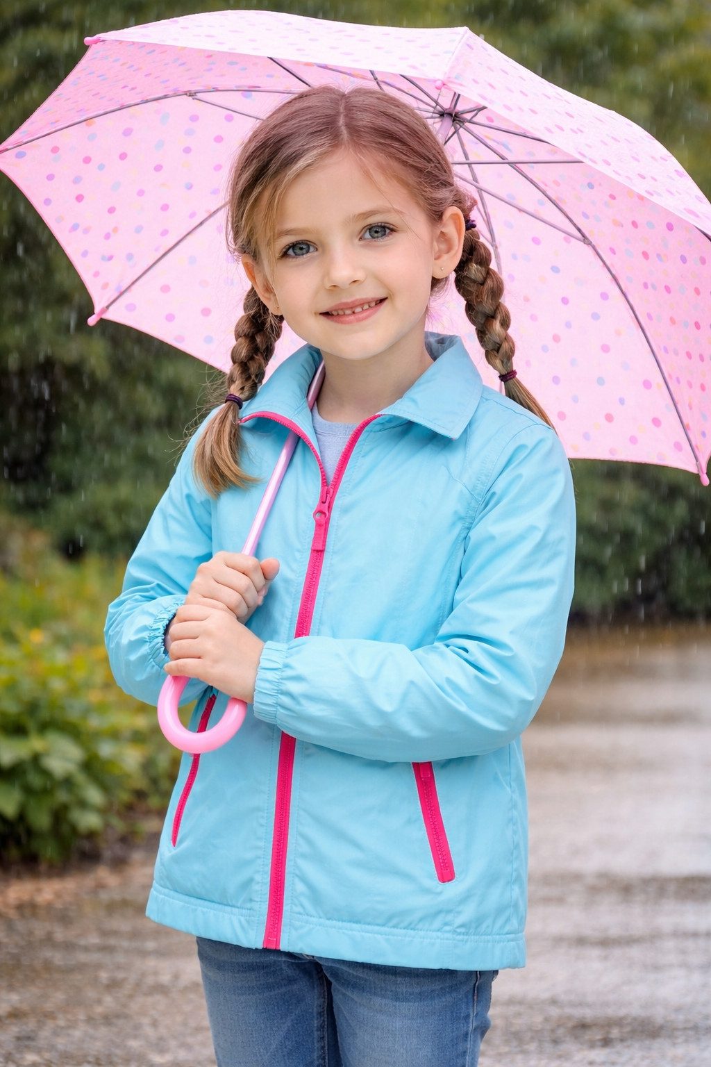regenjacke-kinder-028arr-1.jpg Kaiser24 Sommerjacke Regenjacke Kinder Regenjacke Wetter Blouson türkis/blau Reinflex – Bild 1