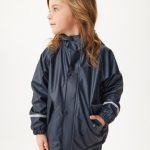 Regenjacke mit Fleece für Kinder, Dunkel Blau Schwarz