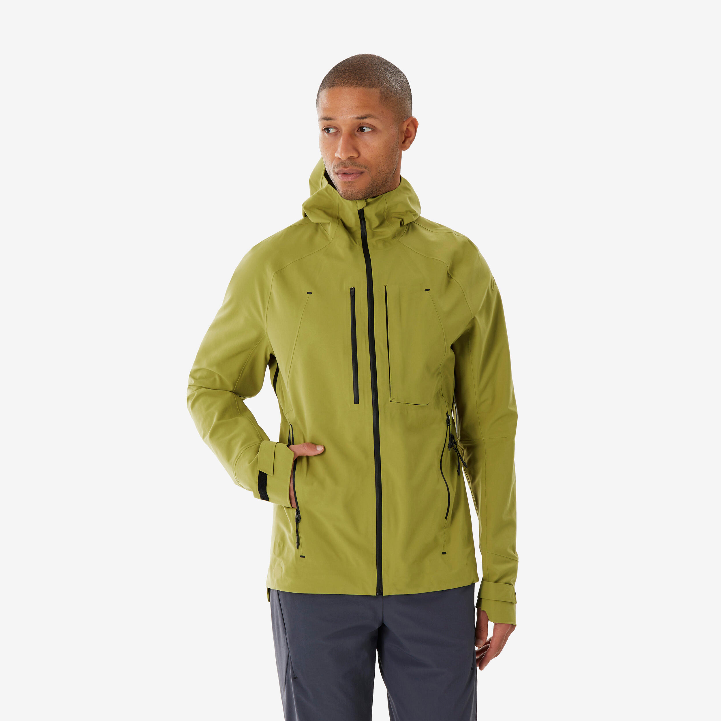 regenjacken-herren-994kbb-1.jpg Regenjacke Herren wasserdicht leicht MH900 khaki – Bild 1